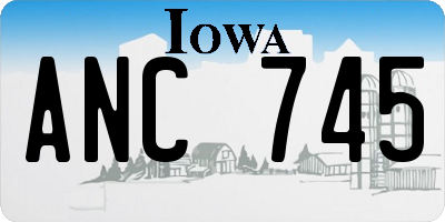 IA license plate ANC745