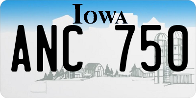 IA license plate ANC750