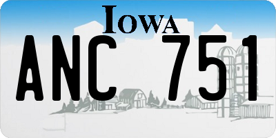 IA license plate ANC751