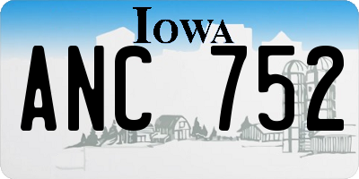 IA license plate ANC752