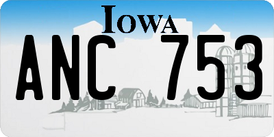 IA license plate ANC753
