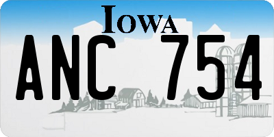 IA license plate ANC754
