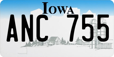 IA license plate ANC755