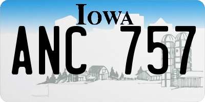 IA license plate ANC757