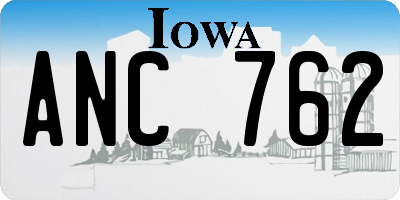 IA license plate ANC762