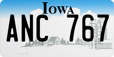 IA license plate ANC767