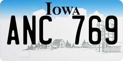 IA license plate ANC769