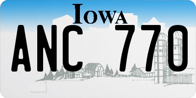 IA license plate ANC770