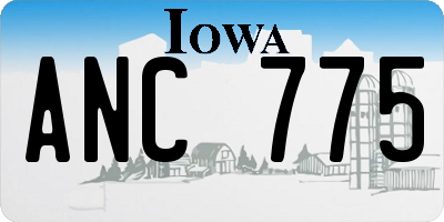IA license plate ANC775