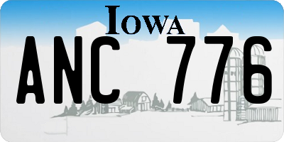 IA license plate ANC776