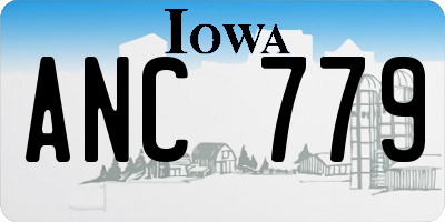 IA license plate ANC779