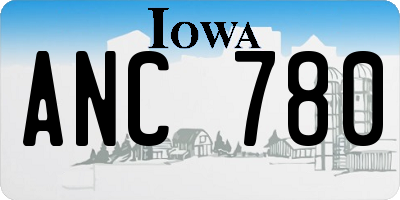 IA license plate ANC780
