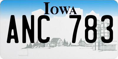IA license plate ANC783