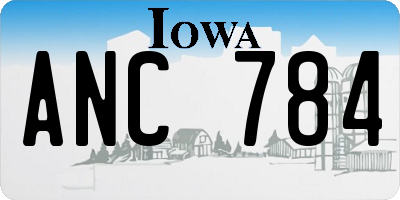IA license plate ANC784