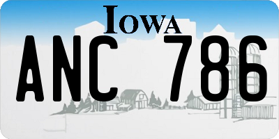 IA license plate ANC786