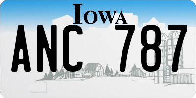 IA license plate ANC787