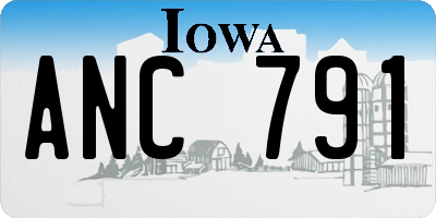 IA license plate ANC791