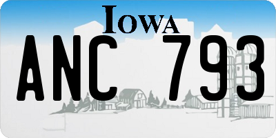 IA license plate ANC793