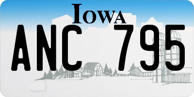 IA license plate ANC795