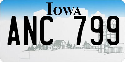 IA license plate ANC799
