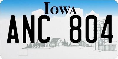 IA license plate ANC804