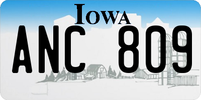 IA license plate ANC809