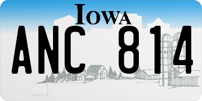 IA license plate ANC814