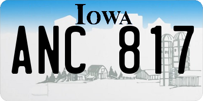 IA license plate ANC817