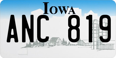 IA license plate ANC819