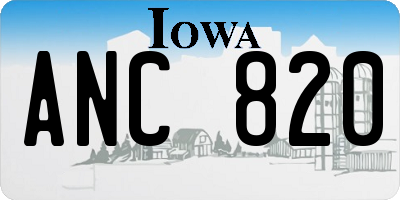 IA license plate ANC820