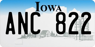 IA license plate ANC822