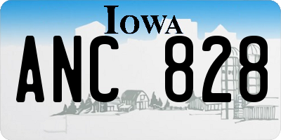 IA license plate ANC828