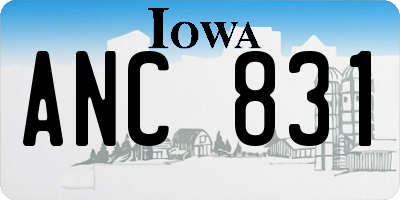 IA license plate ANC831