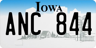 IA license plate ANC844