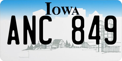 IA license plate ANC849