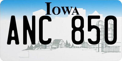 IA license plate ANC850