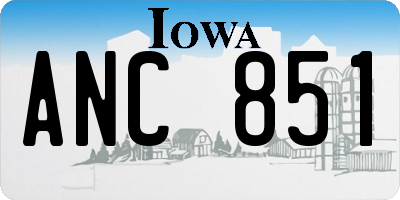 IA license plate ANC851