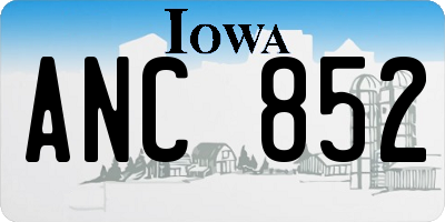 IA license plate ANC852