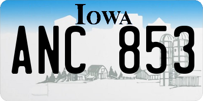 IA license plate ANC853