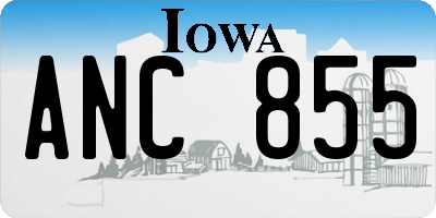 IA license plate ANC855