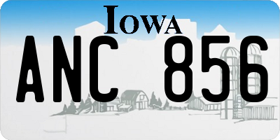 IA license plate ANC856