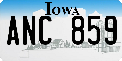 IA license plate ANC859