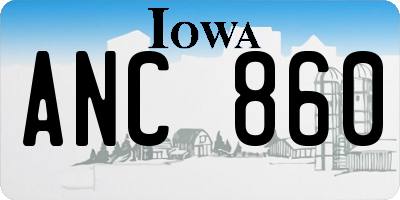 IA license plate ANC860