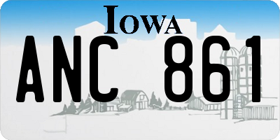 IA license plate ANC861