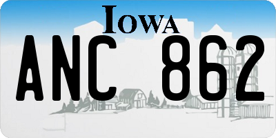 IA license plate ANC862