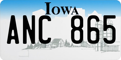 IA license plate ANC865