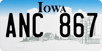 IA license plate ANC867