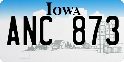 IA license plate ANC873