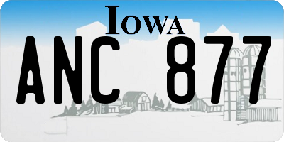 IA license plate ANC877