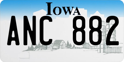 IA license plate ANC882